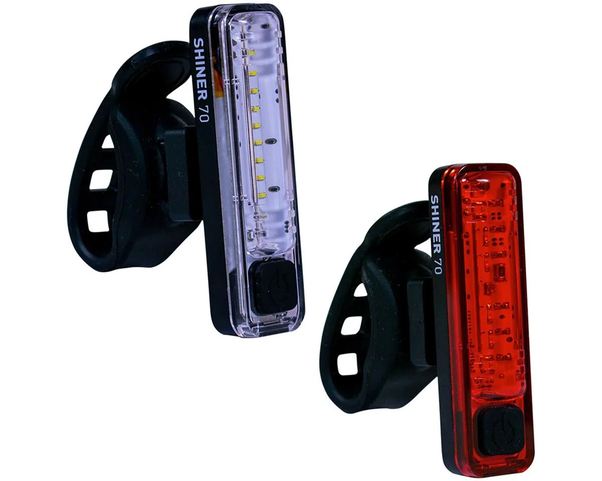 Planet Bike Shiner 70 Headlight/Tail Light Set (Black)